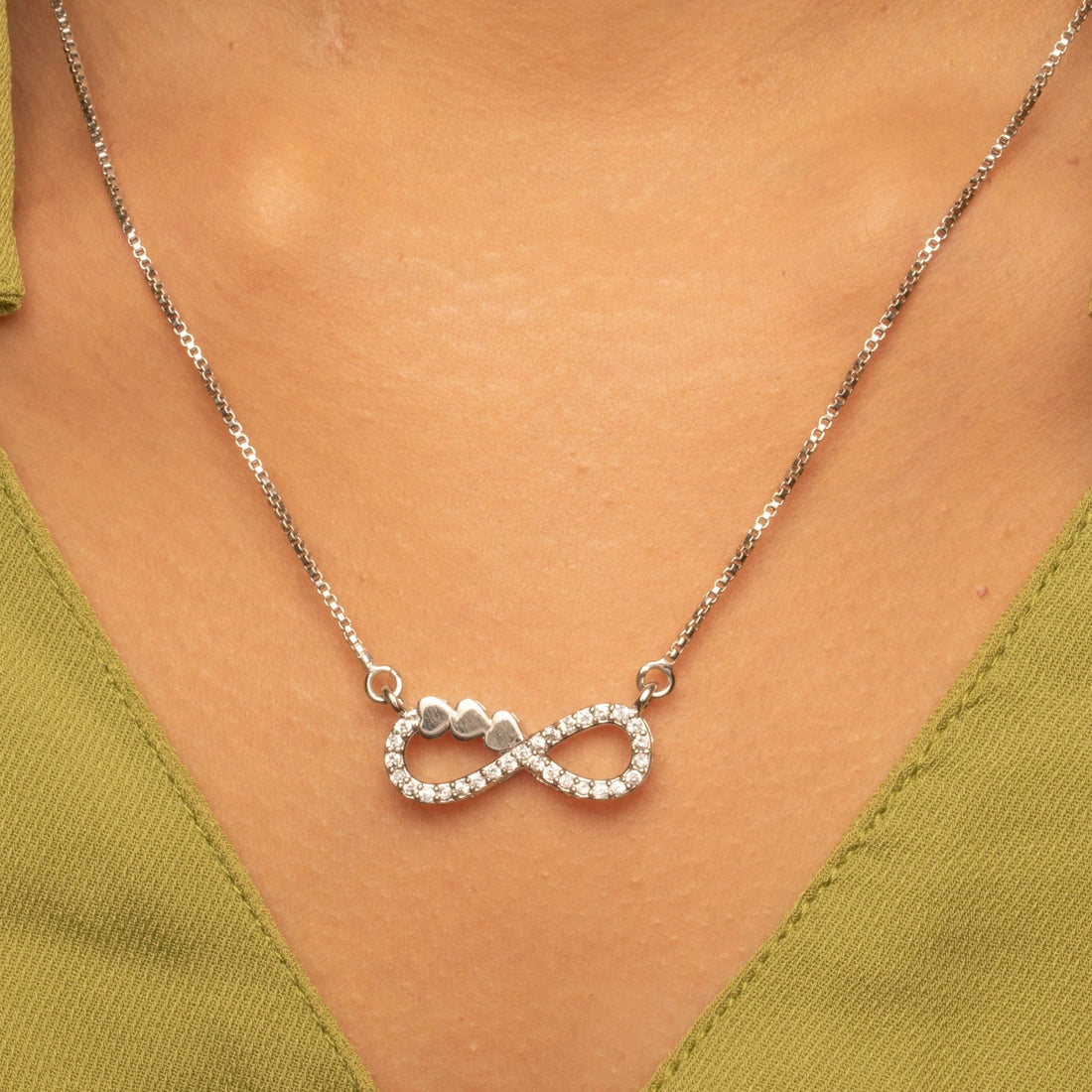 Infinity Hearts Silver Pendant