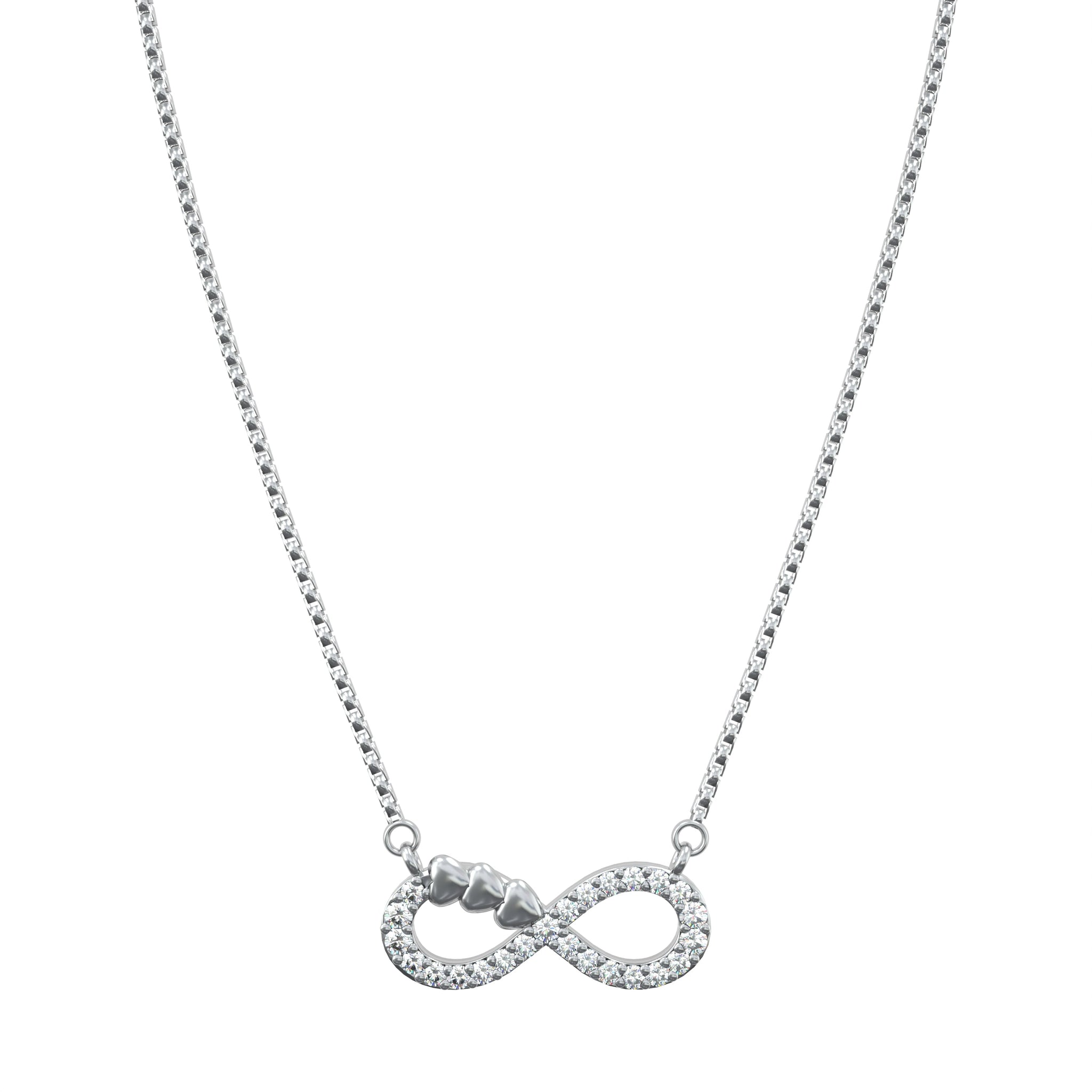 Infinity Hearts Silver Pendant