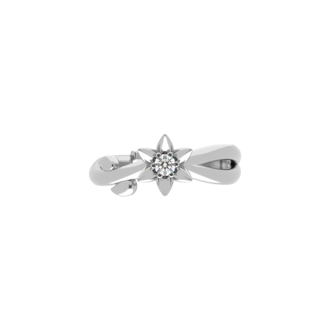 Silver Twirl Star RIng