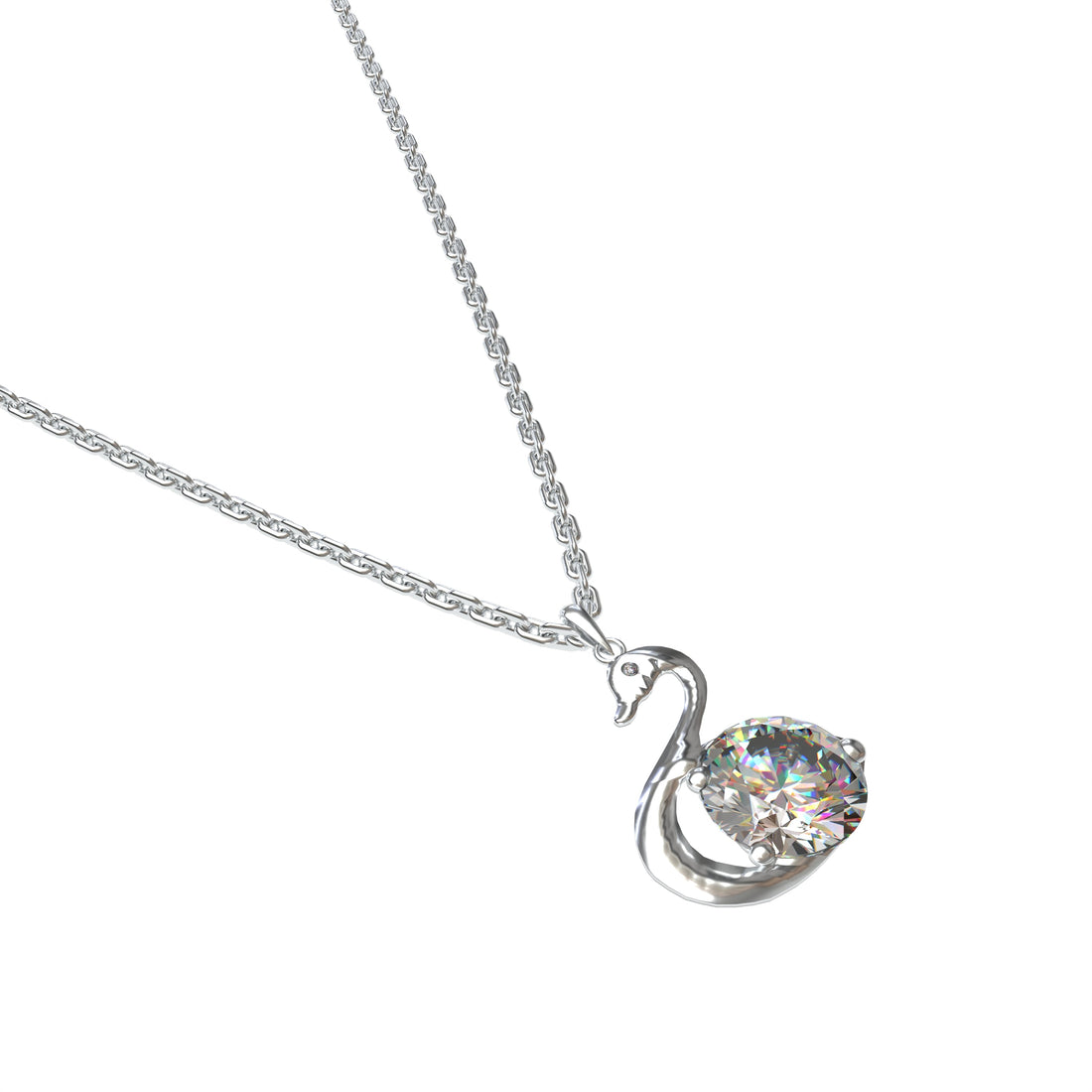 Swan Sapphire Silver Pendant